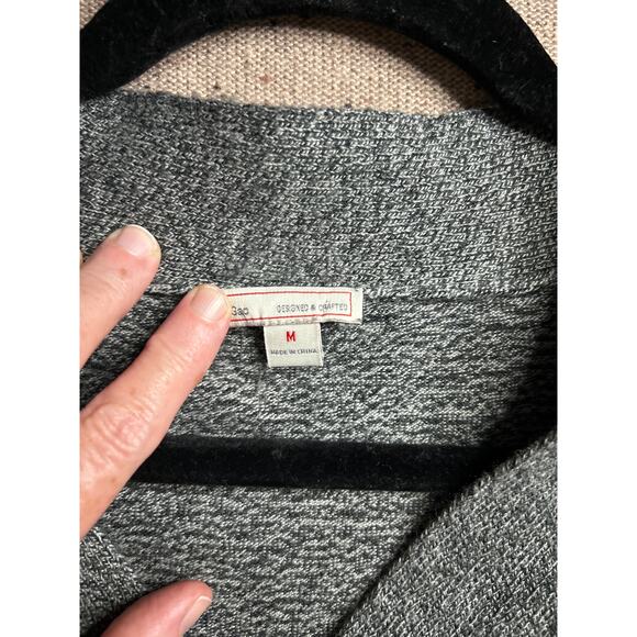 GAP Heathered Gray Wool Blend Grandpa Sweater Medium Cozy Lodgecore - Picture 2 of 6